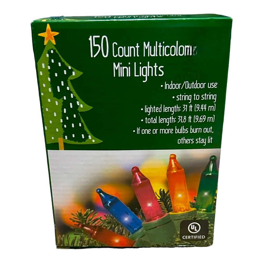 150 Count Holiday Multicolored Mini Christmas Lights NWT